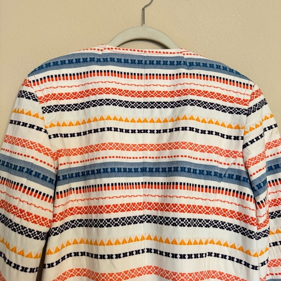Trina Turk Jacket Blazer Size 8 Beatrix Tribal Embroidered Colorful Zip Up - Picture 11 of 16